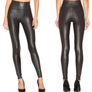 NWOT SPANX Black Faux Leather Leggings Size XL